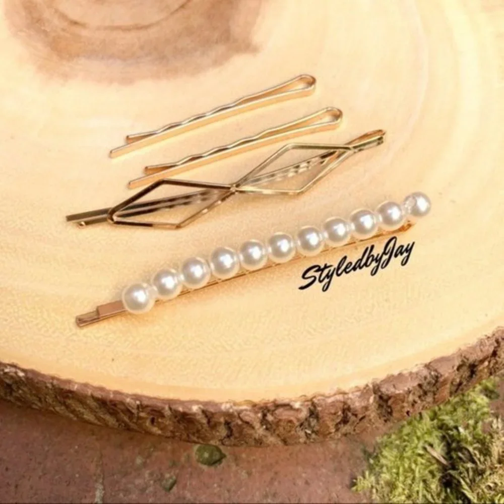 NEW Pearl hair clips‎ barrettes pearl bobby pins